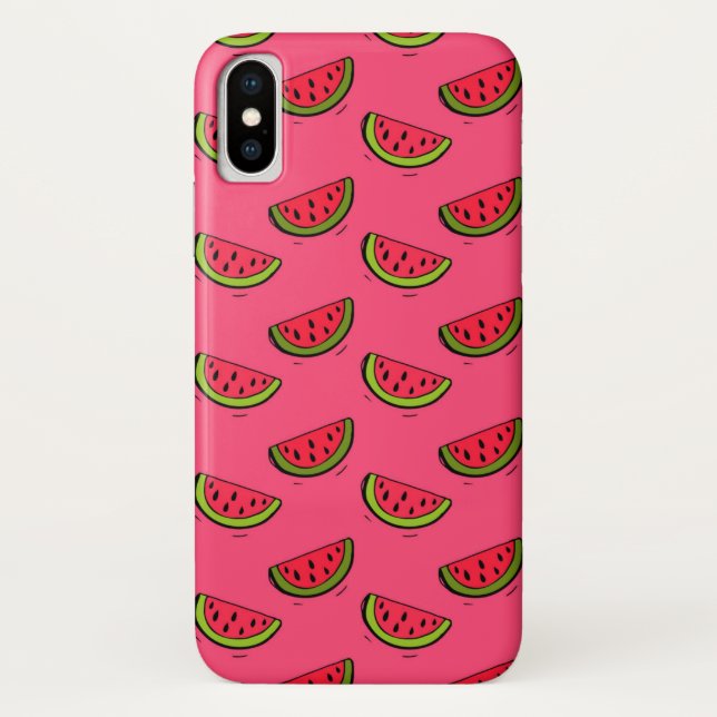 Sommer-Wassermelone auf rosa Muster Case-Mate iPhone Hülle (Rückseite)