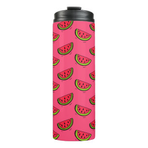 Sommer-Wassermelone auf rosa Muster Thermosbecher