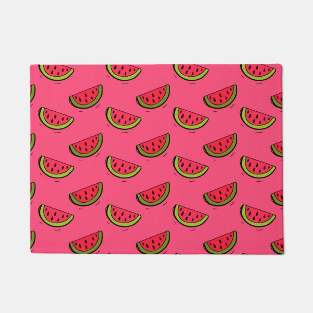 Sommer-Wassermelone in rosa Muster Fußmatte (Vorderseite)