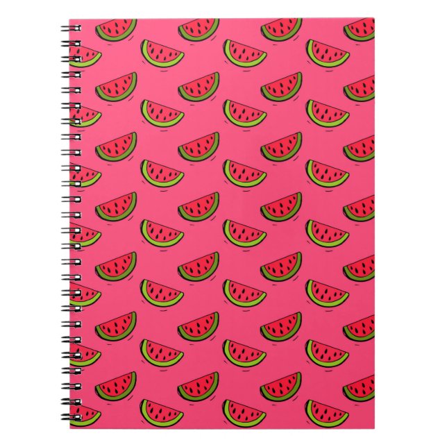 Sommer-Wassermelone in rosa Muster Notizblock (Vorderseite)