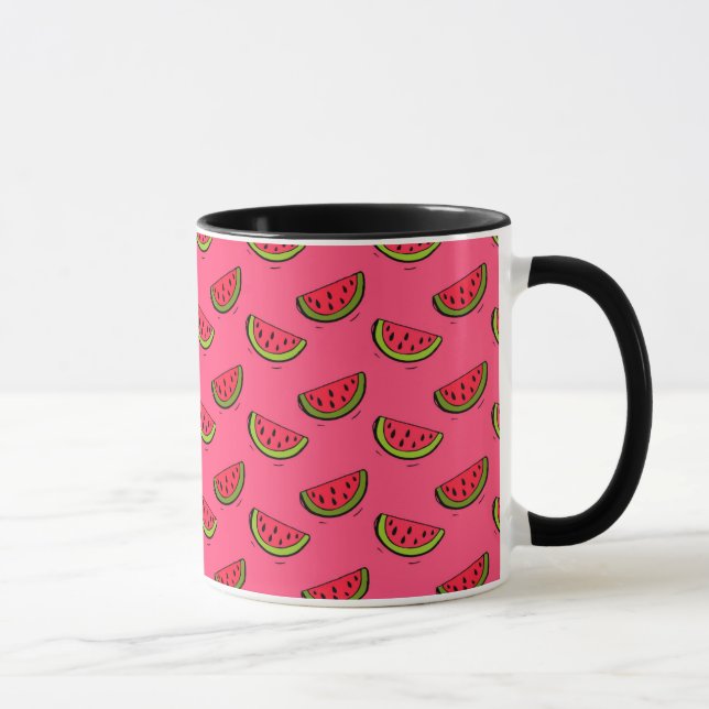 Sommer-Wassermelone in rosa Muster Tasse (Rechts)