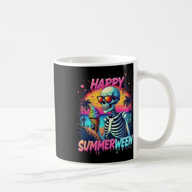 Sommer Wassermelone Jack-o-lantern Glücklicher Sum Kaffeetasse (Rechts)