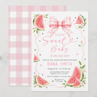 Sommer Wassermelone Rosa Schleife Baby Shower Einladung
