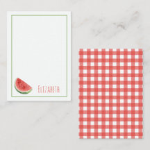 Sommer-Wassermelone und rotes Gingham-Karo