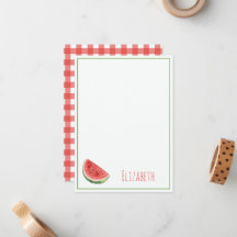 Sommer-Wassermelone und rotes Gingham-Karo