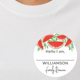 Sommer-Wassermelonen-Familientreffen Name Runder Aufkleber