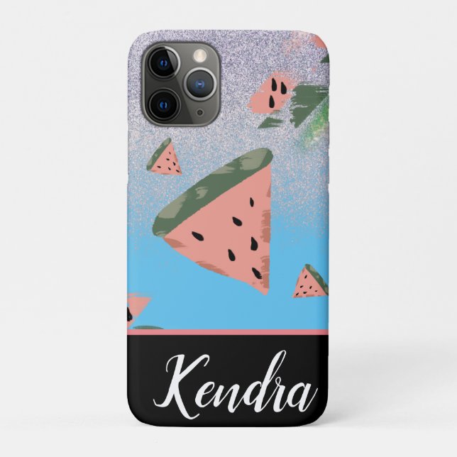 Sommer-Wassermelonen-Illustrationsmuster Glanz Case-Mate iPhone Hülle (Rückseite)
