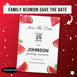 Sommer-Wassermelonen-Themen-Familientreffen Weiß Save The Date