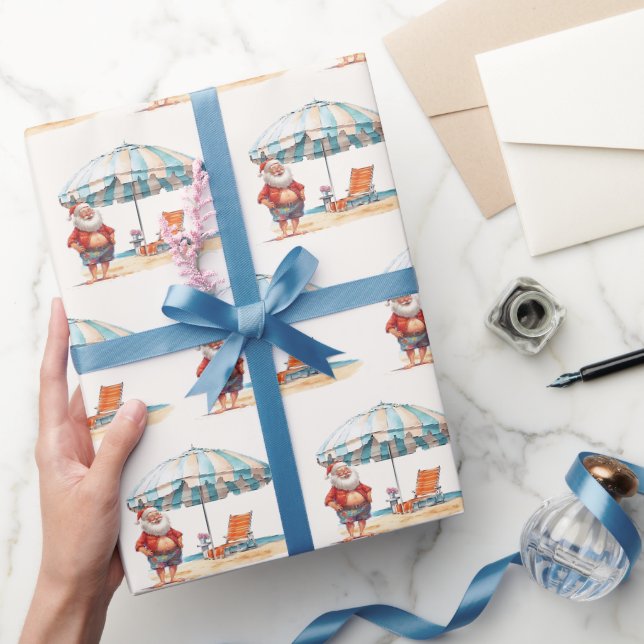 Sommer Weihnachten im Juli Sommer Party Geschenkpapier (Schenken)