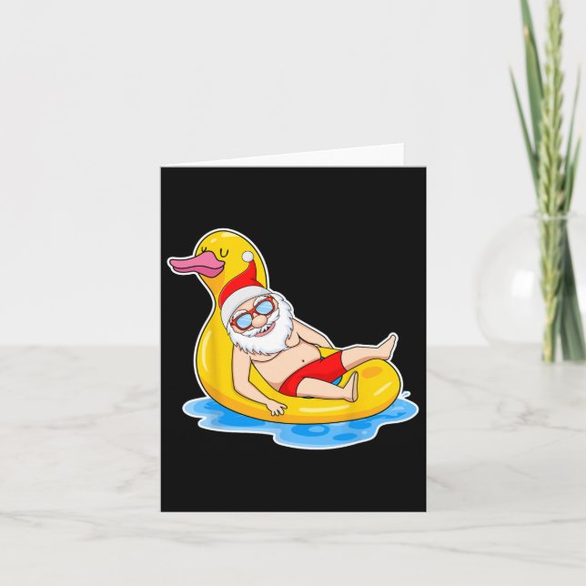 Sommer Weihnachten im Juli tropischen Santa On Poo Karte (Vorderseite)