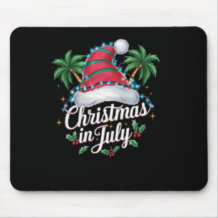 Sommer-Weihnachten-Santa-Hut und Palmen - Trocal W Mousepad