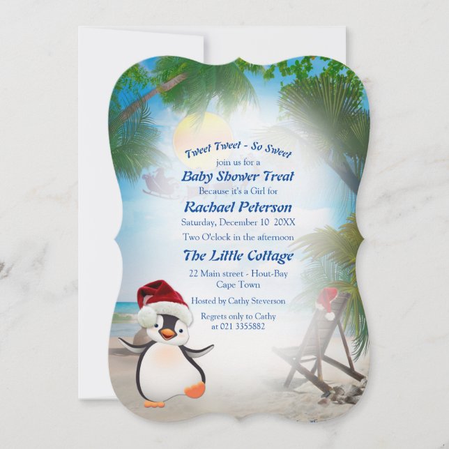 Sommer Weihnachtsdusche Einladung (Vorderseite)