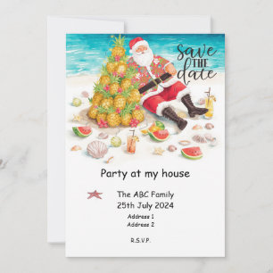 Sommer-Weihnachtsfeier mit Santa Claus Picknick  Einladung