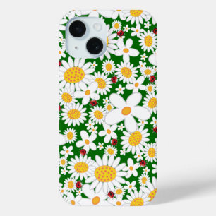 Sommer-weiße Gänseblümchen und wunderliche rote Case-Mate iPhone Hülle