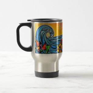 Sommer-Wellen-Reise-Tasse Reisebecher