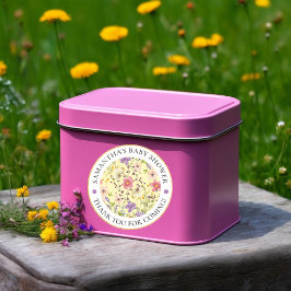 Sommer Wildblume Meadow Baby Shower Classic Runde Runder Aufkleber