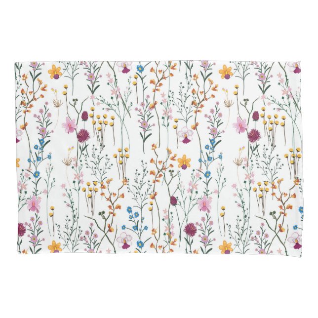 Sommer-Wildblume-Muster Kissenbezug (Vorderseite-Links)