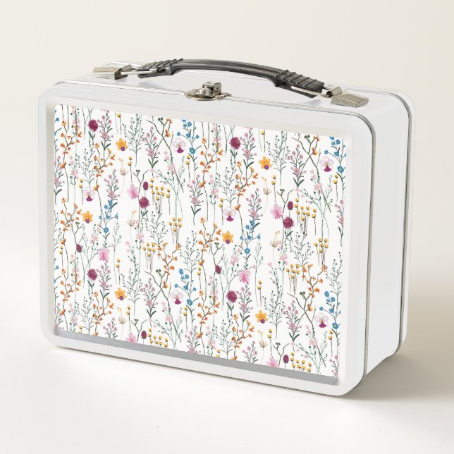 Sommer-Wildblume-Muster Metall Brotdose (Vorderseite)