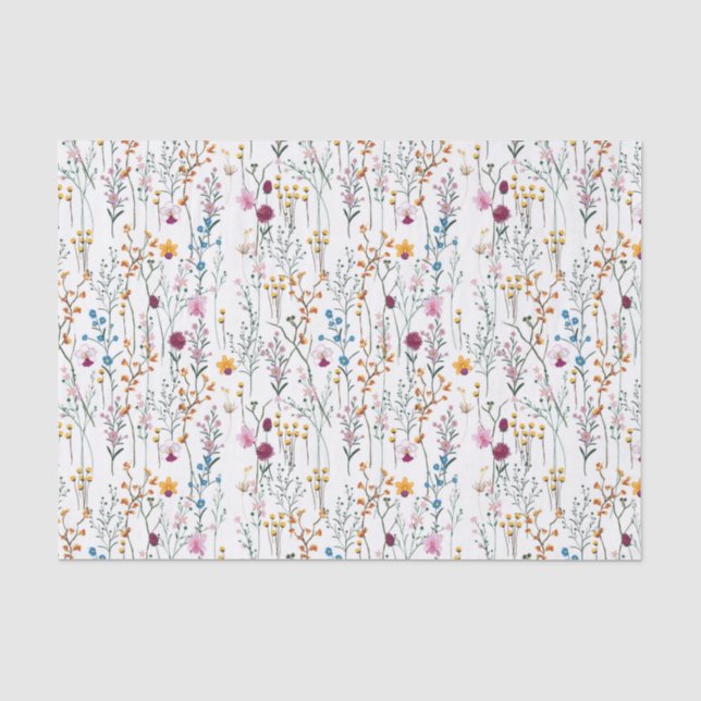 Sommer-Wildblume-Muster Seidenpapier (Vorderseite)