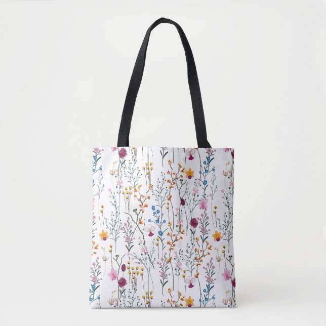 Sommer-Wildblume-Muster Tasche (Vorderseite)