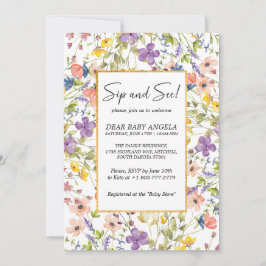 Sommer Wildblume Wiese Sip und sehen Einladung