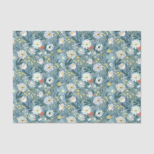 Sommer-Wildblume Wiesen-Design Seidenpapier (Vorderseite)