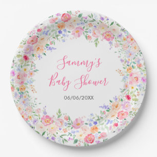 Sommer-Wildblumen-Blumen-Baby-Party  Pappteller