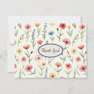 Sommer-Wildblumen Dankeschön Postkarte