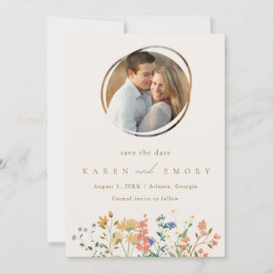 Sommer-Wildblumen-Foto-Hochzeit Save The Date