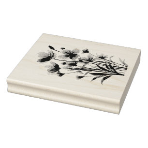 Sommer-Wildblumen-Stempel Gummistempel