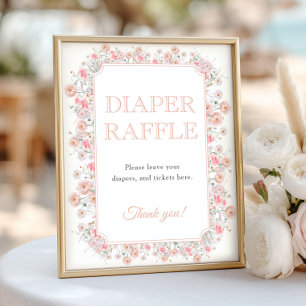 Sommer-Wildblumen-Windel-Raffle-Baby-Party Poster