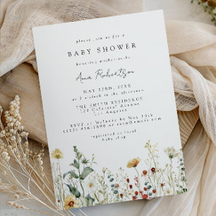 Sommer-Wildblumenfeld-Baby-Party Einladung