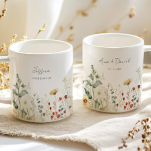 Sommer-Wildblumenfeld-Brautjungfer-Hochzeitsgesche Kaffeetasse