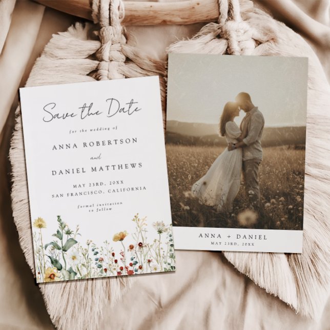 Sommer-Wildblumenfeld-Foto Save The Date (Von Creator hochgeladen)