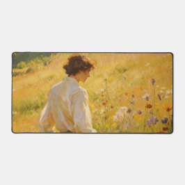 Sommer-Wildblumenfeld-Ölgemälde-Schreibtischunterl Schreibtischunterlage