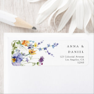 Sommer-Wildblumengarten-Hochzeit-Rücksendeadresse