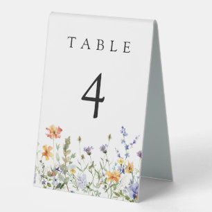 Sommer-Wildblumengarten-Hochzeitstisch-Nummer Tischaufsteller