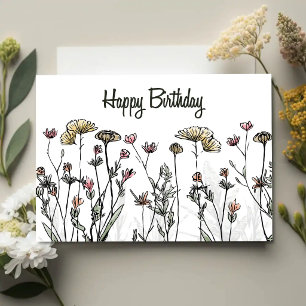 Sommer-Wildblumenwiese-Geburtstagskarte Karte