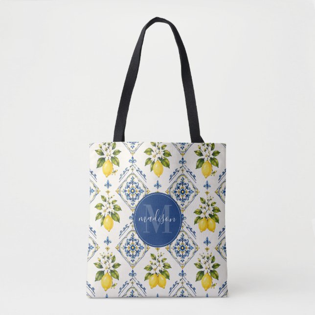 Sommer-Zitronen-Tragetasche Tasche (Vorderseite)