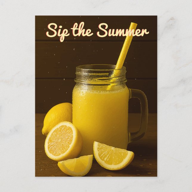 Sommer - Zitronensaft - Postkarte (Vorderseite)