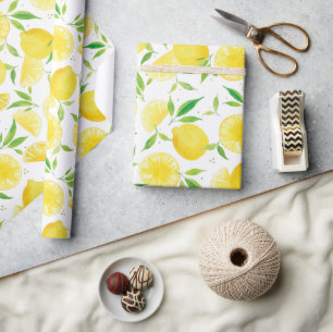 Sommer-Zitrus-Aquarell-Limonen-Muster Geschenkpapier