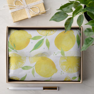 Sommer-Zitrus-Aquarell-Limonen-Muster Seidenpapier