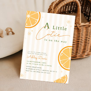 Sommer-Zitrus-Little Cutie Orange Baby Shower-Einl Einladung