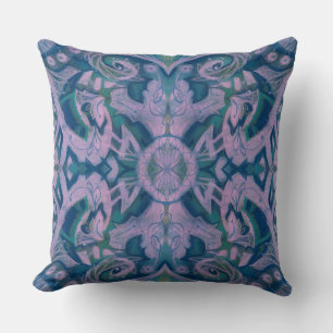 Sommer Zweilichtes abstraktes Blumenmuster blaue L Kissen