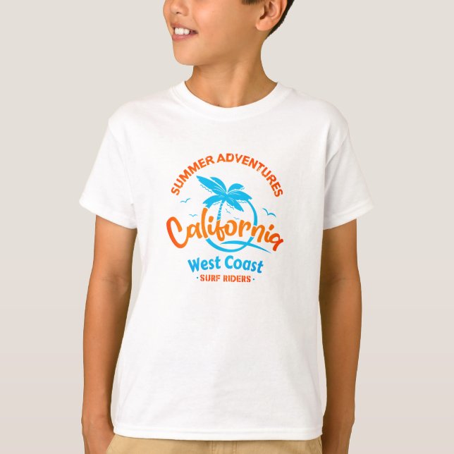 Sommerabenteuer California Westküste Surf Rider T-Shirt (Vorderseite)