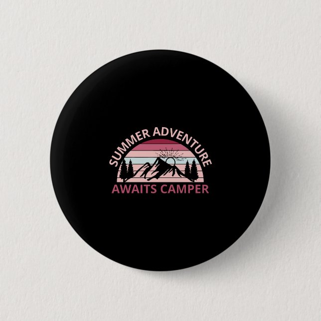 Sommerabenteuer erwartet Camper-Adventure-Camper Button (Vorderseite)