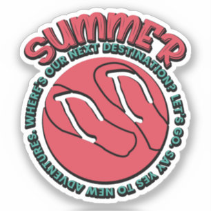 Sommerabenteuer Flip-Flops & Travel-Inspiriert Aufkleber