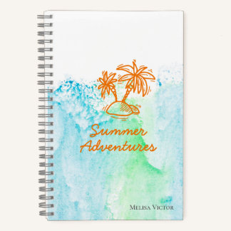 Sommerabenteuer Palme Tree Anpassbare Sommer Notizbuch