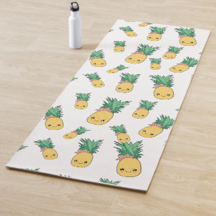 Sommerananas Obst Kawaii Niedliches Gesicht Yogamatte