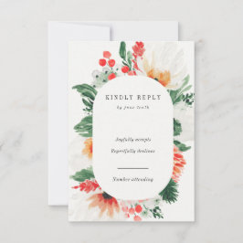 Sommeraquarine-Wildblumen Vertikale RSVP-Karte RSVP Karte
